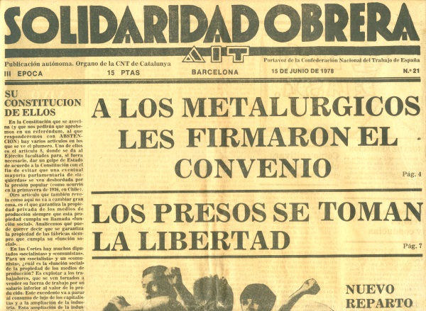 "Solidaridad Obrera" vom 15. 5. 1978