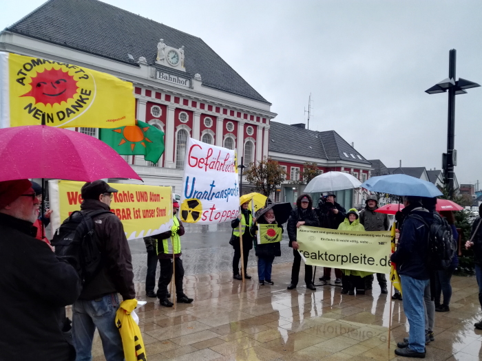 Protest gegen Atommülltransporte in Hamm, Dezember 2019. Foto: Horst Blume
