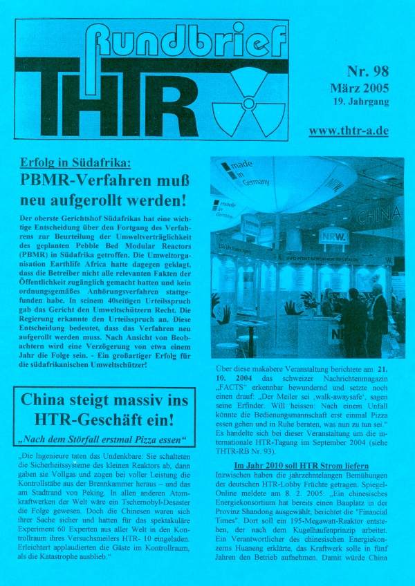THTR-Rundbrief Nr. 98, 2005
