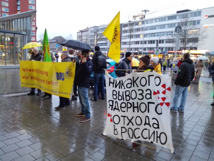 Münster: Demo gegen Atommülltransporte 2. 3. 2020. Foto: Horst Blume
