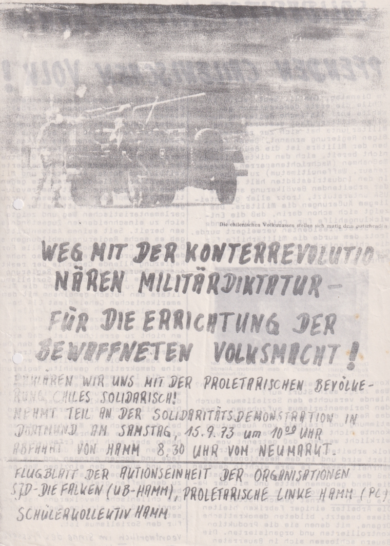 Flugblatt der Proletarischen Linken Hamm vom 12. 9. 1973