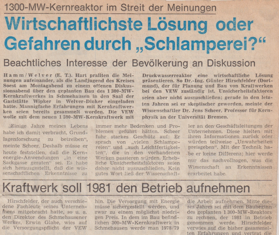 Westfälischer Anzeiger vom 14. 1. 1976