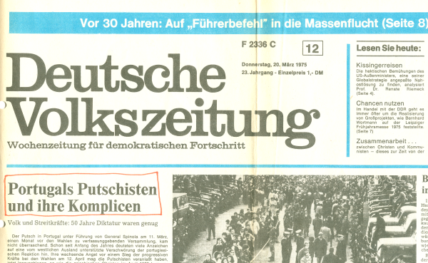 "Deutsche Volkszeitung" vom 20. März 1975