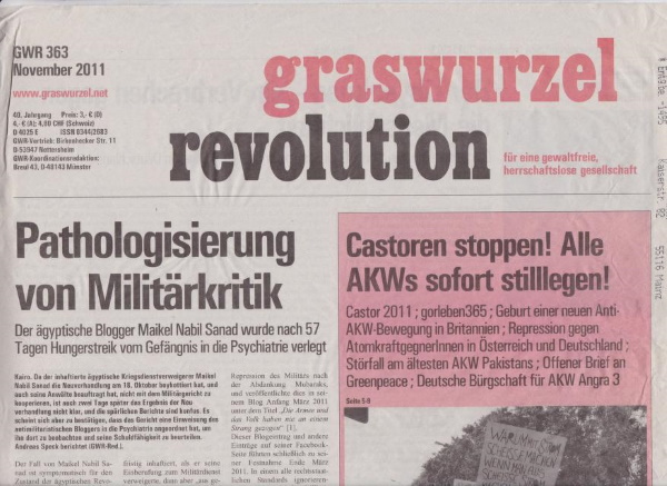 "Graswurzelrevolution" Nr. 363, November 2011 