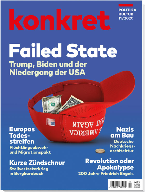"konkret", November 2020, Titelseite