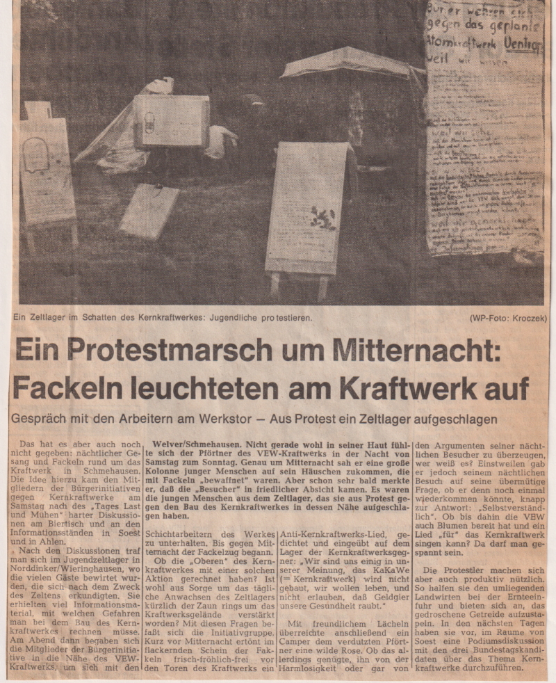 "Westfalenpost" vom 20. August 1976