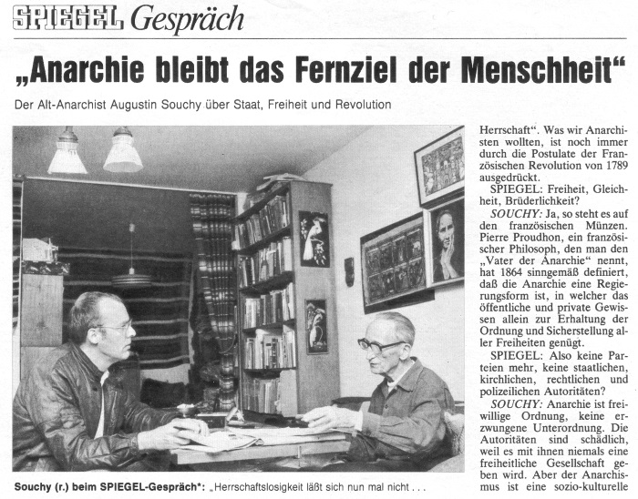 Spiegel vom 18. 4. 1983: siebenseitiges Interview mit Augustin Souchy!