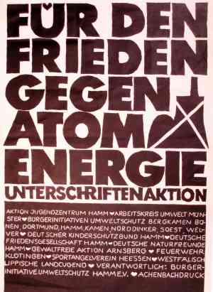 Plakat: Für den Frieden, gegen Atomenergie