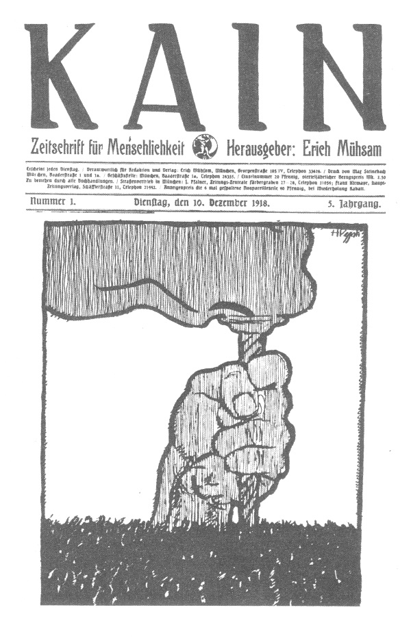 "Kain", von Mühsam herausgegebene Zeitung