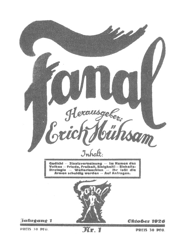 "Fanal" von Mühsam herausgegebene Zeitschrift