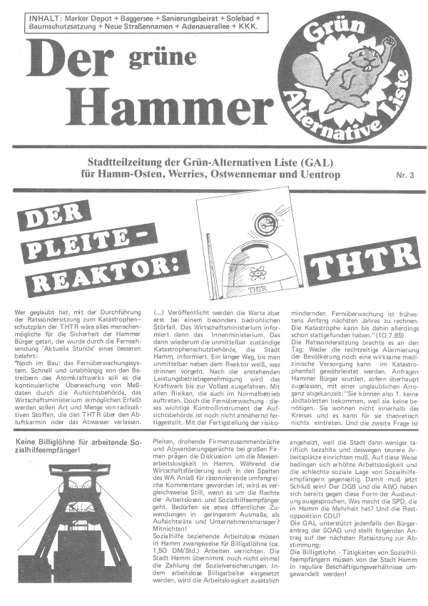 "Der grüne Hammer", Nr. 3, 1985