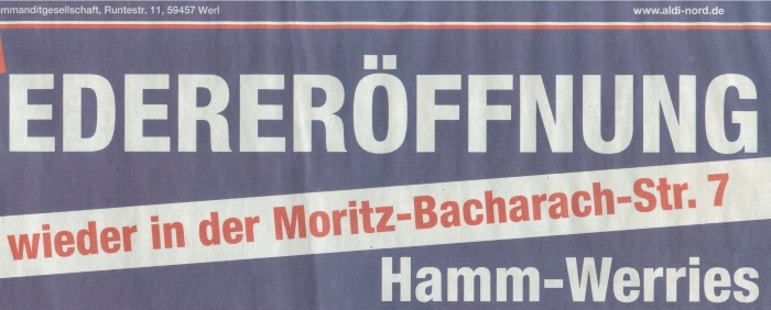 Werbung mit Anschrift Moritz-Bacharach-Straße