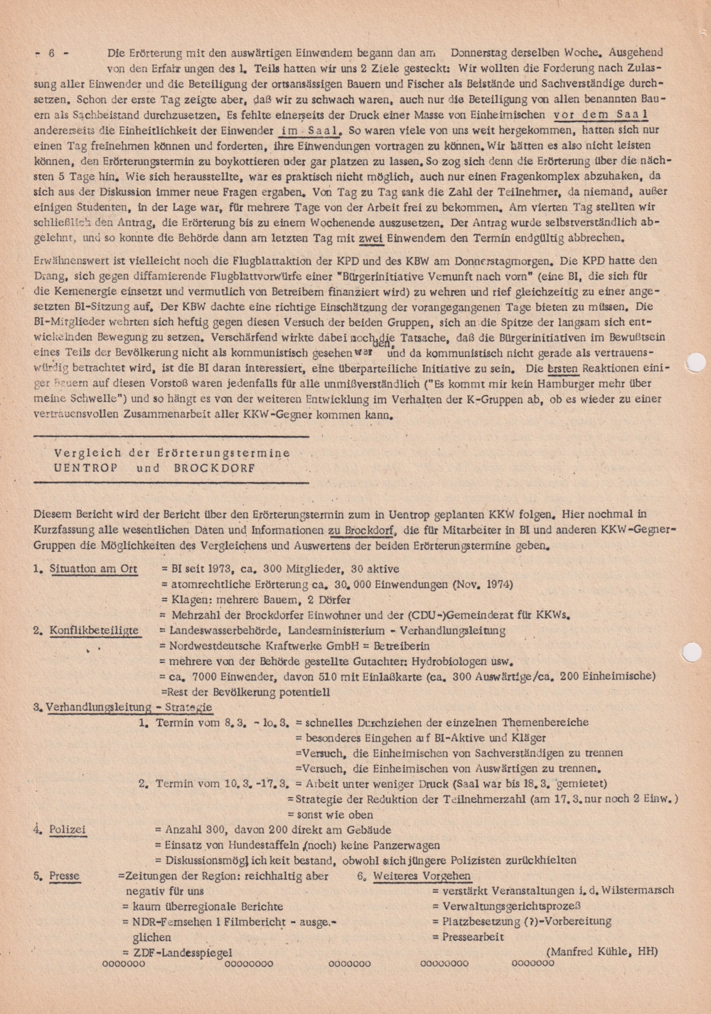 Informationsdienst für gewaltfreie Organisatoren, „Kein Atomkraftwerk in Uentrop" Teil 6, April 1976, Heft 27