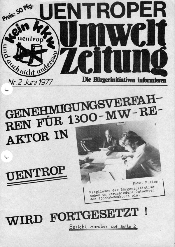 "Uentroper Umweltzeitung – Die Bürgerinitiativen informieren", Nr. 2, 1977