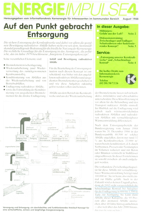 "Energieimpulse", August 1998 in der Zeitung "Demokratische Gemeinde" eingeheftet.