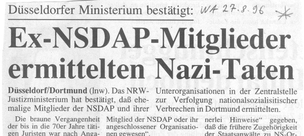 Siehe auch: Ex-NSDAP-Mitglieder ermittelten Nazi-Taten