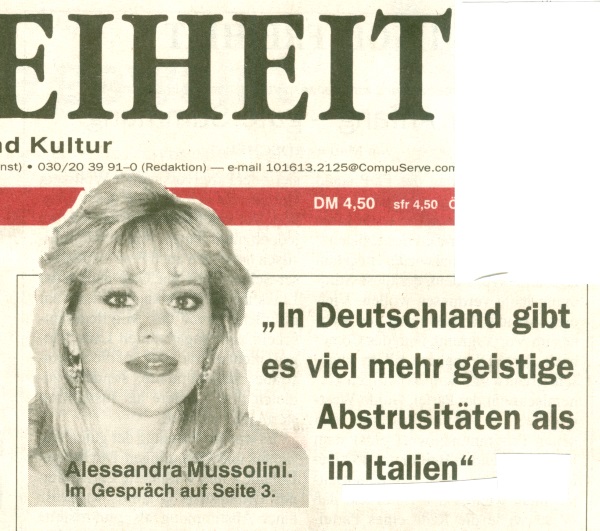 Mussolini muss es ja wissen ... ; JF vom 14. Juni 1996
